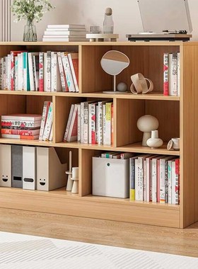 极速凡鑫书架置物架落地家用小型收纳柜子简易卧室V书柜客厅格子