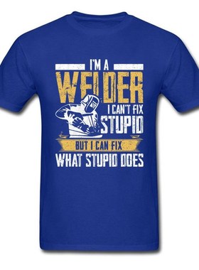极速Slogan Tshirtm For Men Black T Shirts Welder Cant Fix S