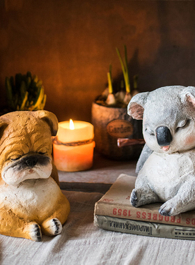 新品掬涵a瞌睡萌宠客厅狗狗考拉树懒可爱动物装饰置物架摆件花园