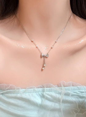 Yuffoni轻奢超仙气质蝴蝶结项链