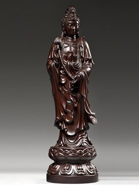 速发黑檀三质雕阿弥陀佛大势至菩萨观木菩萨佛像西方音圣佛像雕刻