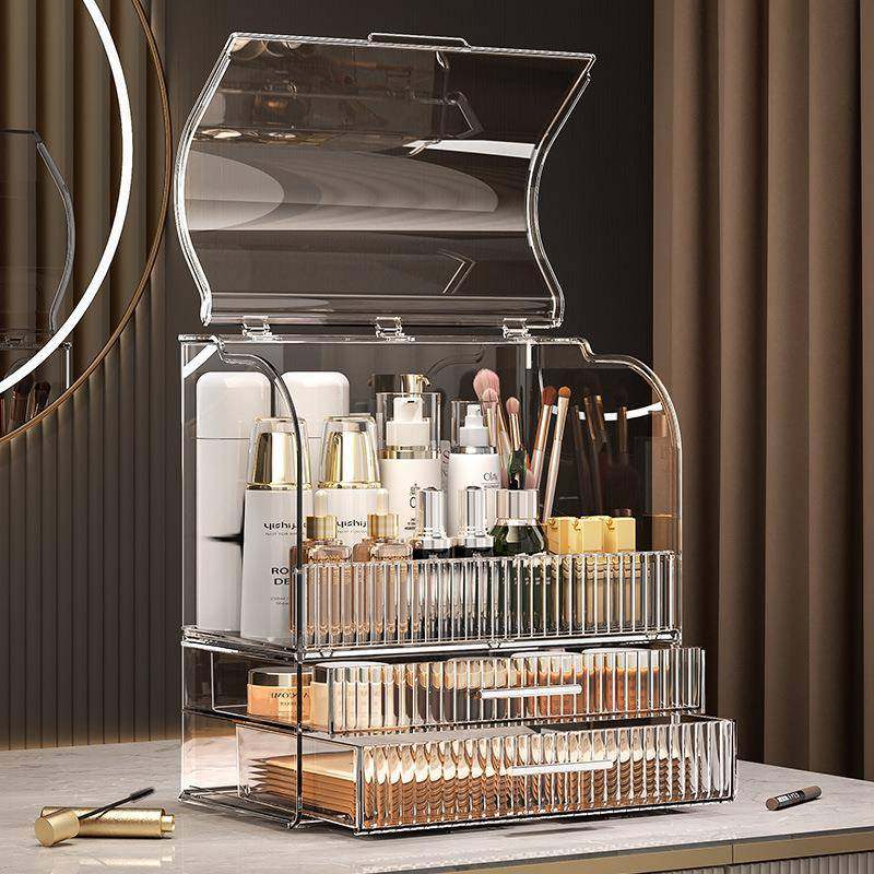 化妆品收纳盒桌面抽屉式高级感防尘大容量梳妆台护肤品面膜置物架,淘宝优惠券,粉丝福利购,淘宝优惠卷
