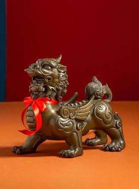 铜貔貅摆件一对家居装饰品客厅办公桌博古架乔迁新居店铺开业礼品