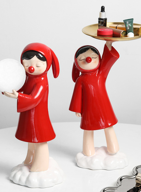 新品创意女孩钥匙收纳摆件客w厅入户玄关托盘家居装饰灯送闺蜜节