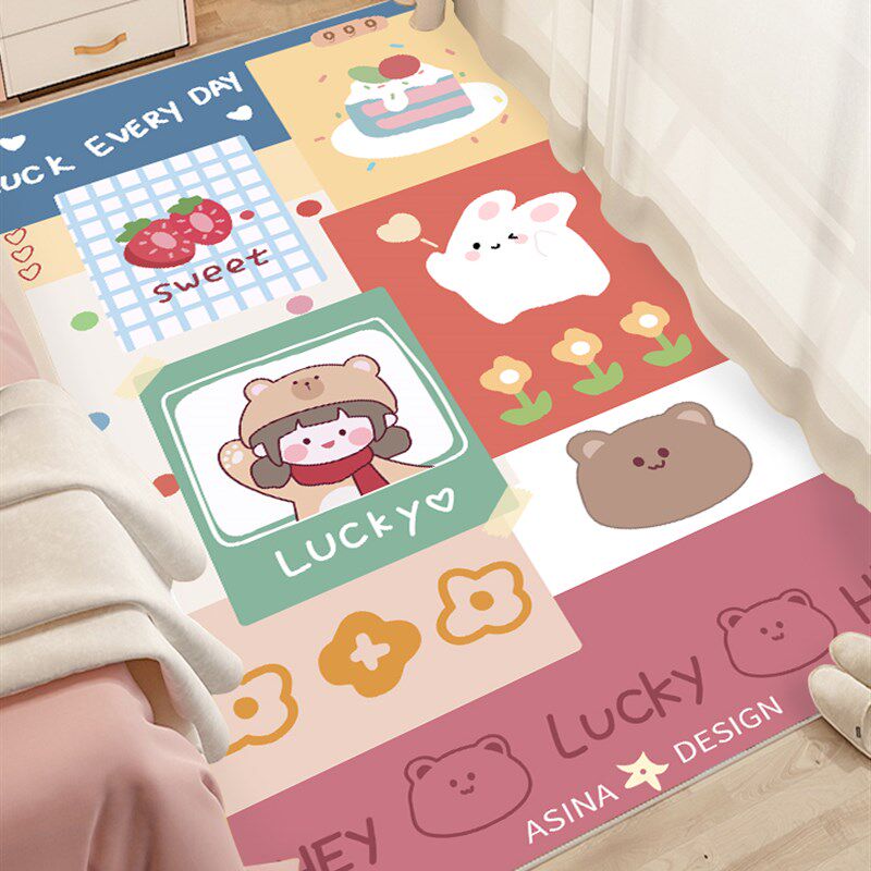 New carpet bedroom children's room cartoon bedside blanket room study table floor mat home U living room desk bedside