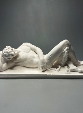 极速北欧简约复古艺术石膏像人y物雕塑酒柜玄关装饰摆件美术教具