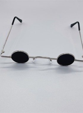 速发无了聊戴一个超小框!圆形复镜墨古男款迷你圆框嘻哈太镜