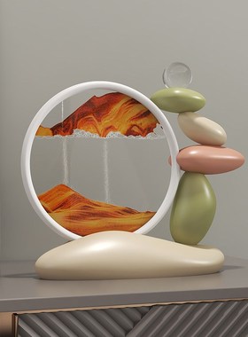 速发时来运摆流沙画转件公厅电视柜酒柜玄关轻奢高档高级装饰品办