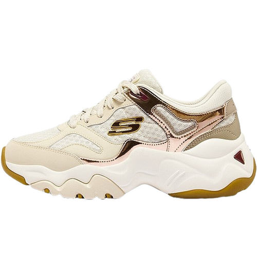 Skechers斯凯奇正品D'LITES3.0香槟熊女低帮老爹鞋12958-GYNV - 图3