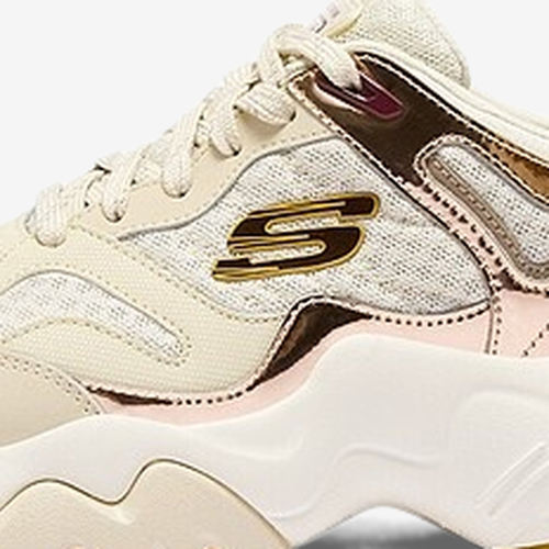 Skechers斯凯奇正品D'LITES3.0香槟熊女低帮老爹鞋12958-GYNV - 图2