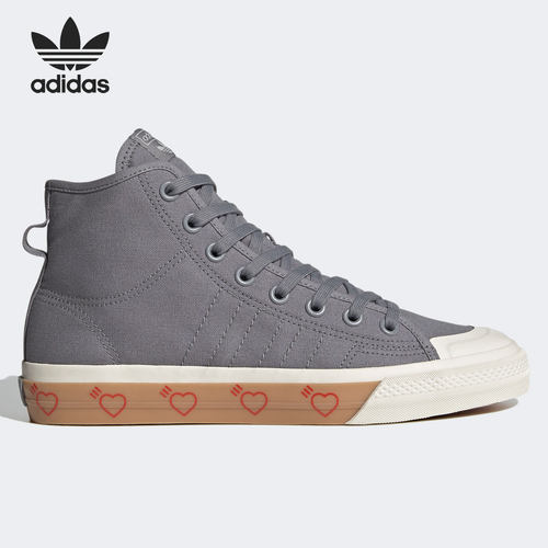 Adidas/阿迪达斯正品X HUMAN MADE 联名爱心高帮休闲帆布鞋FY5187 - 图0