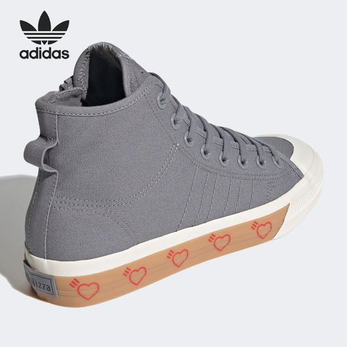Adidas/阿迪达斯正品X HUMAN MADE 联名爱心高帮休闲帆布鞋FY5187 - 图1