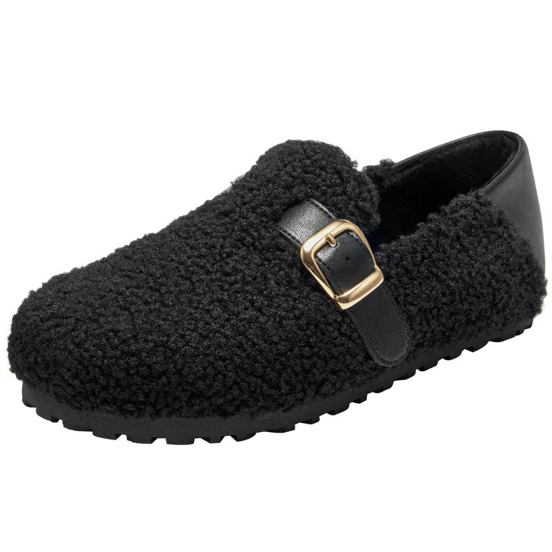 大东加绒保暖棉鞋女冬2026新款女鞋一脚蹬平底黑色单鞋外穿毛毛鞋,淘宝优惠券,粉丝福利购,淘宝优惠卷