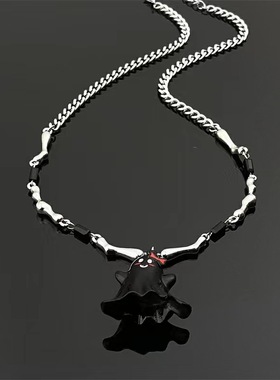 极速Blaack ghost senior niche design personality necklace fe
