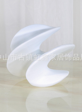 极速现代简e约白色异形旋转扭曲陀螺摆件摆设样板房售楼处书房软