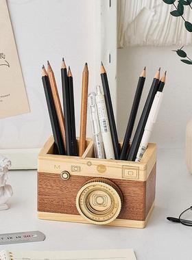 创意笔筒收纳盒轻奢高级感可爱办公室桌面摆件装饰品生日礼物男女