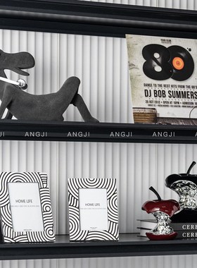 现代轻奢样板间酒柜摆件高端装饰相机唱片水晶收音机电话机播放机