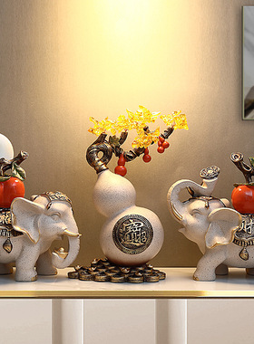 葫芦摆件新中式高档客厅电视柜酒柜装饰品博古架创意摆设乔迁礼品