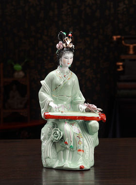 古典琴棋书画美女陶瓷工艺品摆件博古架客厅装饰品礼品国风装饰