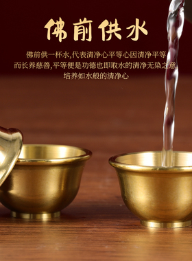 新品纯铜小茶杯供奉观音财神爷茶杯拜神J杯子家用酒杯供佛小号供