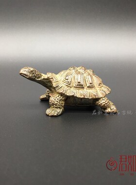 新品实心合金巴西龟摆件铜合B金小陆龟迷你乌龟古玩玩物收藏