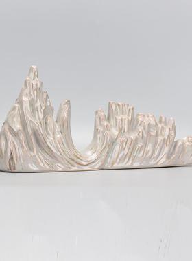 中式创意陶瓷假山样板房间书房电视柜茶几隔断工艺品软装饰品摆件