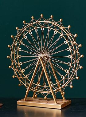 北欧创意个性轻奢摩天轮摆件旋转家居客厅卧室玄关电视酒柜装饰品