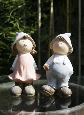 花园庭院阳台小夫妻创意饰品家居配件现代客厅儿童房可爱的人物