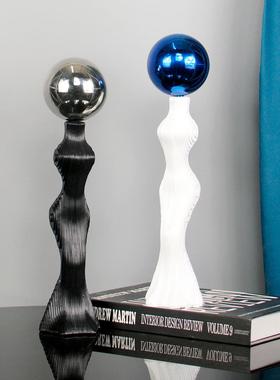 创意北欧抽象黑白艺术旗袍女人摆件简约客厅酒柜电视柜家居装饰品