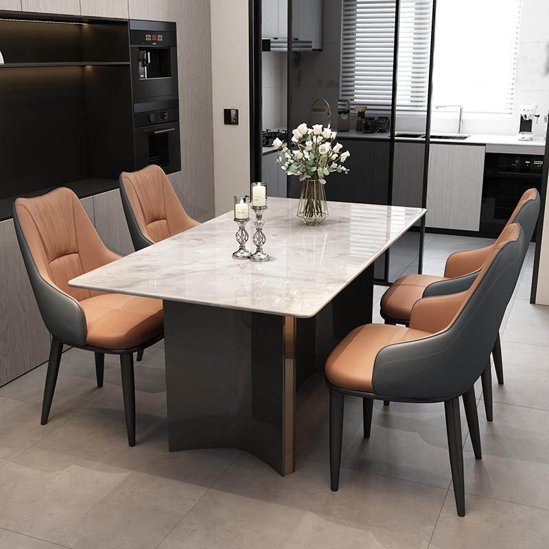 餐桌家用天然大理石2025新款白色超晶石长方形吃饭桌子餐桌椅组合,淘宝优惠券,粉丝福利购,淘宝优惠卷