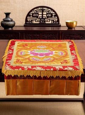 秦歌实木拜垫精绣莲花跪拜垫家用礼佛蒲团跪垫打坐垫佛具用品大全