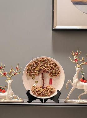 发财树摆件招财办公室客厅玄关轻奢酒柜装饰品摇钱树乔迁新居礼品