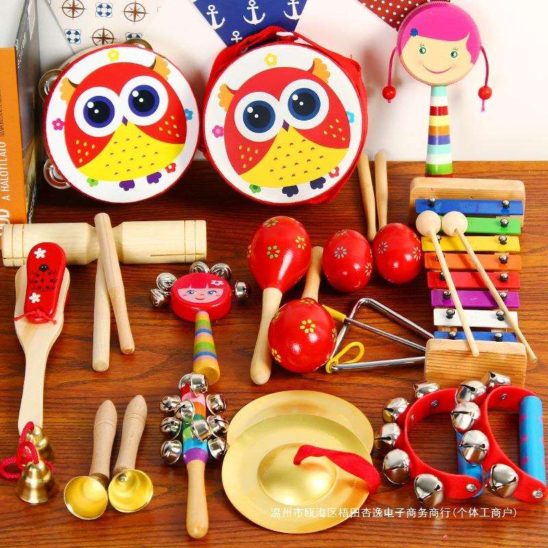 奥尔夫乐器组合 幼儿园早教儿童乐器套装玩具组合婴儿拨浪鼓摇铃 - 图1