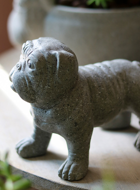 新品创意水泥趴i趴狗阳台花园店铺橱窗装饰摆件仿真狗桌面落地北