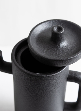 新品装饰推荐陶瓷哑黑咖啡杯具黑色茶具样板间餐边柜W台桌面餐厅