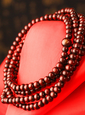 极速桃木手链情侣念珠手串108颗男士H女士款木质多圈平安珠挂件首