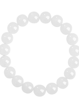 新品天然正宗和田玉m手串女款新疆羊脂白玉石手链珠子水晶手饰生