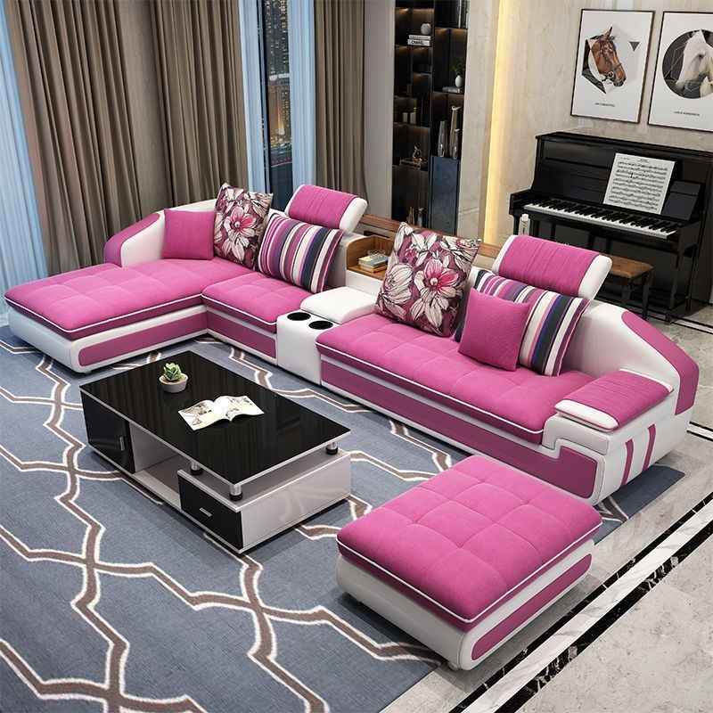 极速布艺沙发简约现代客r厅大小户型可拆洗北欧乳胶皮布沙发组合,淘宝优惠券,粉丝福利购,淘宝优惠卷