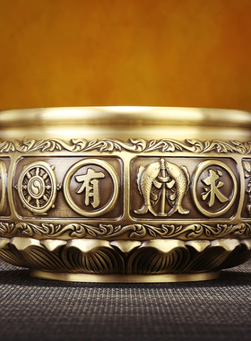 极速全铜聚宝h盆摆件新中式家居办公室装饰品摆设公司开业乔迁礼