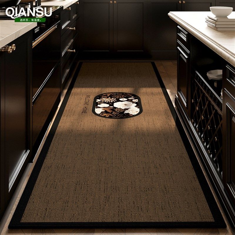 新品厨房地垫防滑防油免洗可v擦地毯复古吸水脚垫专用垫子新款转,淘宝优惠券,粉丝福利购,淘宝优惠卷