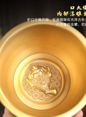 极速纯铜龙缸黄铜米缸百福缸聚财聚宝盆摆件铜器办U公室家居店铺