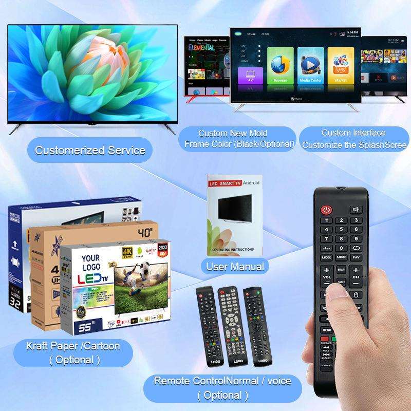 Foreign trade TV 65-inch 4K SMART tempered explosion-proof KTV TV network 32-inch machine 55-inch 100-inch large screen