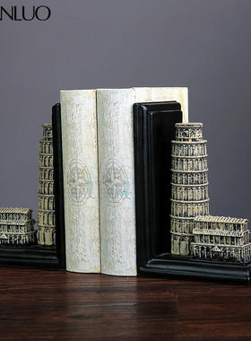 北欧轻奢风树脂斜塔书挡家居办公室书房卧室创意书挡摆件装饰品