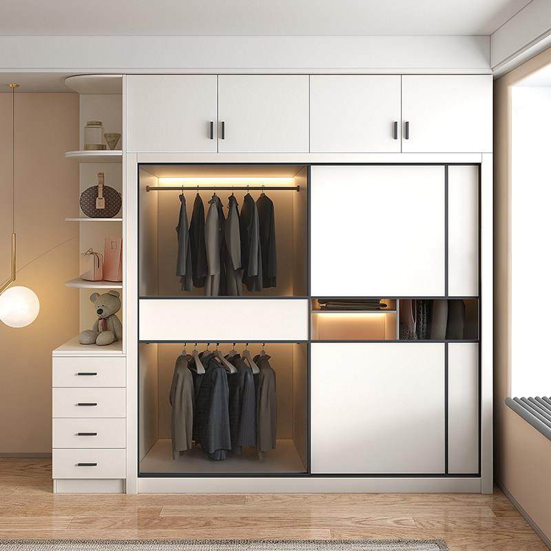 玻璃门衣柜2024年新款简约现代家用房间卧室小户型推拉门衣柜衣橱,淘宝优惠券,粉丝福利购,淘宝优惠卷