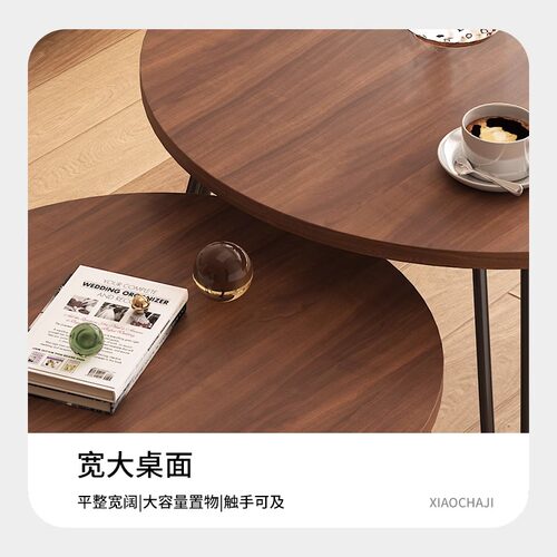可折叠小茶几小户型客厅茶台简约现代野餐桌子民宿酒店圆茶桌角几 - 图2
