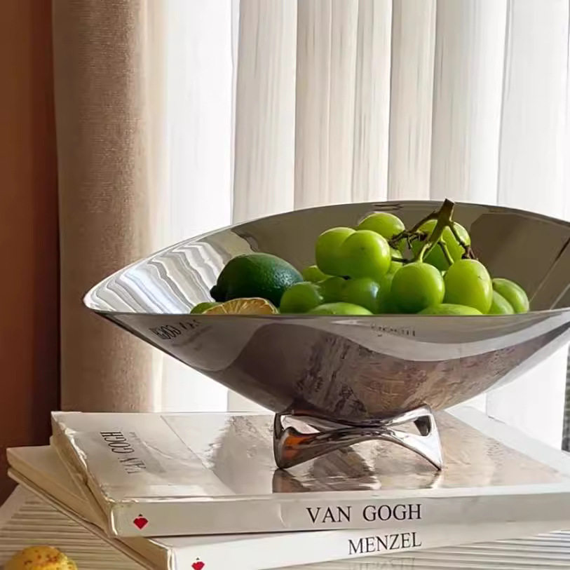 现代轻奢304不锈钢KTV水果盘家居酒店桌面茶几收纳托盘装饰品摆件,淘宝优惠券,粉丝福利购,淘宝优惠卷