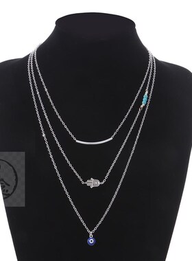 极速。 Simple multi-layer jewelry Fatimas hand eyesX Turquo