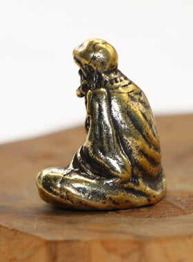 极速古玩铜器铜佛j像实心足铜菩提达摩祖师铜像摆件古法工艺复古