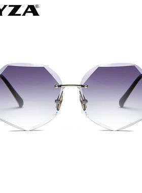 极速BYZA女士太阳镜多边形网红同款太阳眼镜时尚韩版个Z性潮人太