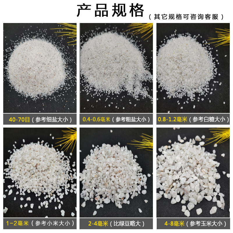 石英砂颗粒  天然石英砂滤料泳池浴池沙缸水过滤喷砂除锈草坪用沙 - 图0